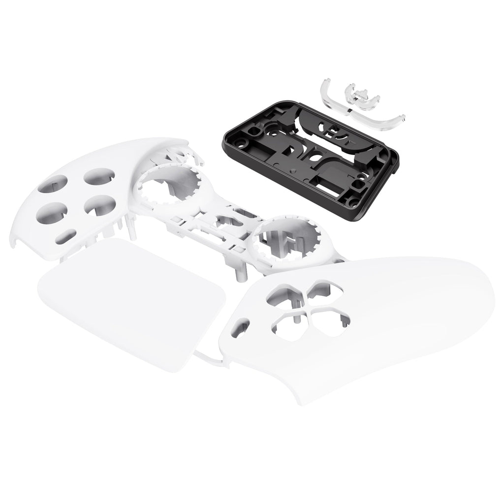 eXtremeRate Replacement Front Housing Shell with Touchpad Compatible with PS5 Controller BDM-010/020/030/040/050/060 - White eXtremeRate