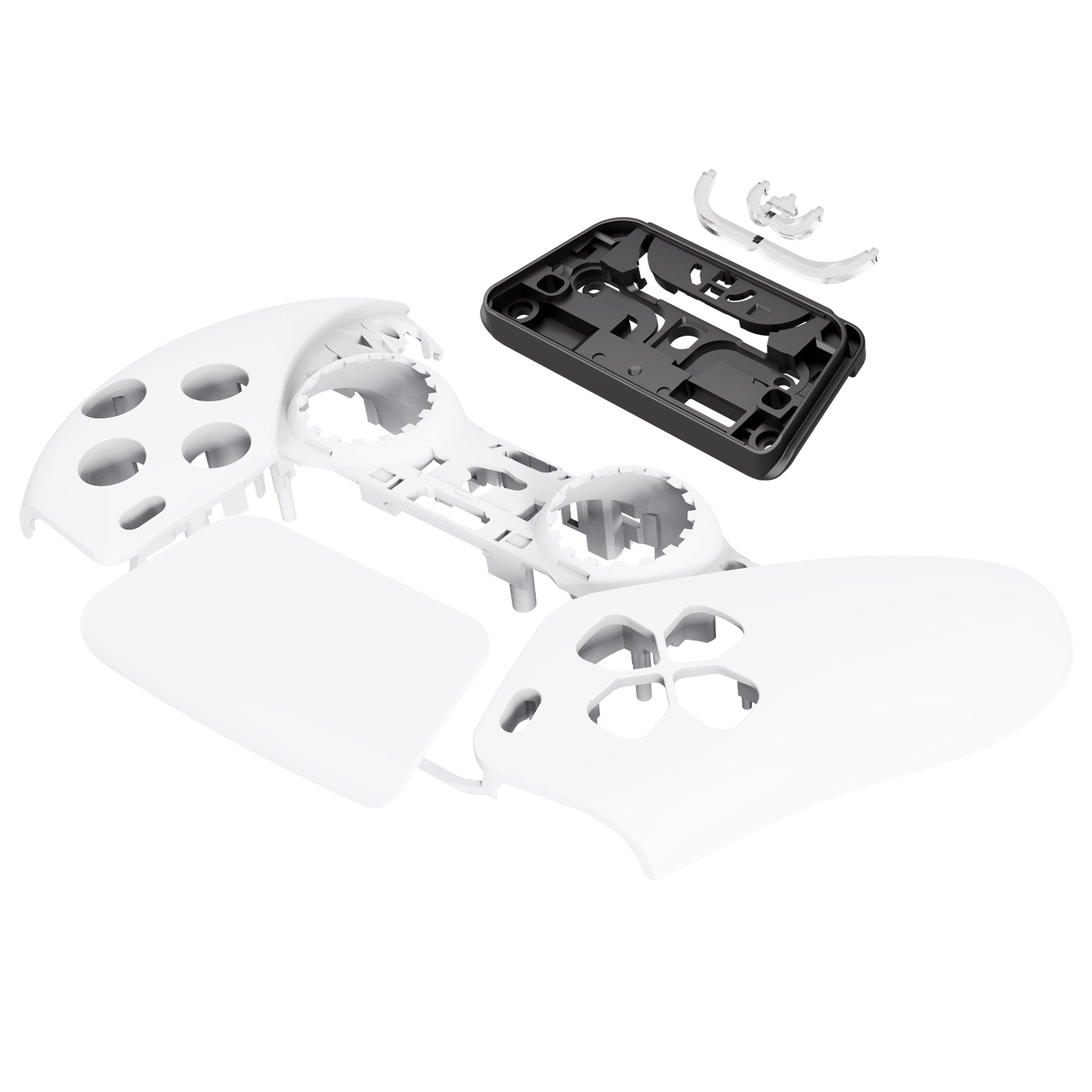 eXtremeRate Replacement Front Housing Shell with Touchpad Compatible with PS5 Controller BDM-010/020/030/040/050/060 - White eXtremeRate
