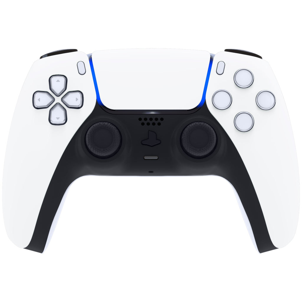 eXtremeRate Replacement Front Housing Shell with Touchpad Compatible with PS5 Controller BDM-010/020/030/040/050/060 - White eXtremeRate