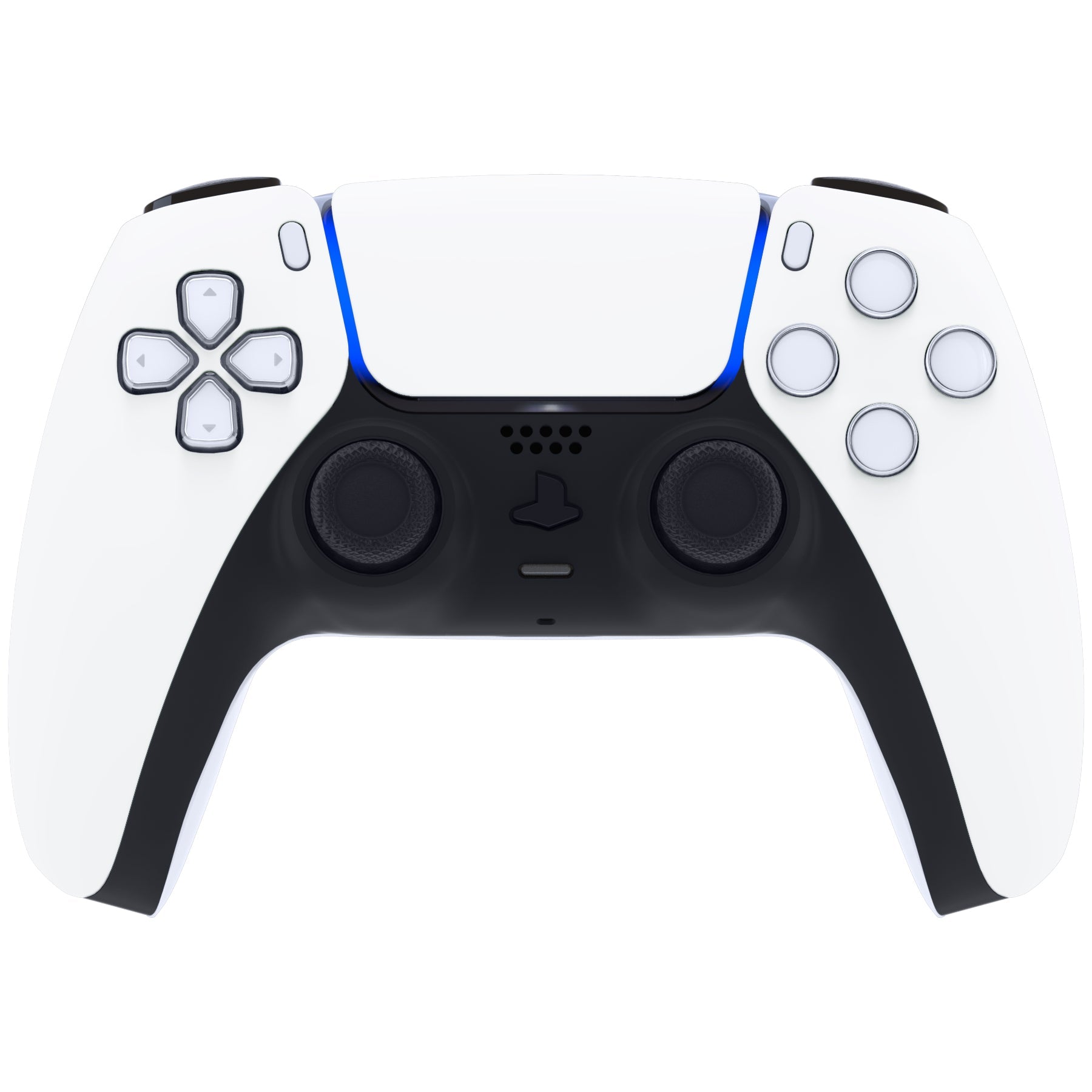 eXtremeRate Replacement Front Housing Shell with Touchpad Compatible with PS5 Controller BDM-010/020/030/040/050/060 - White eXtremeRate
