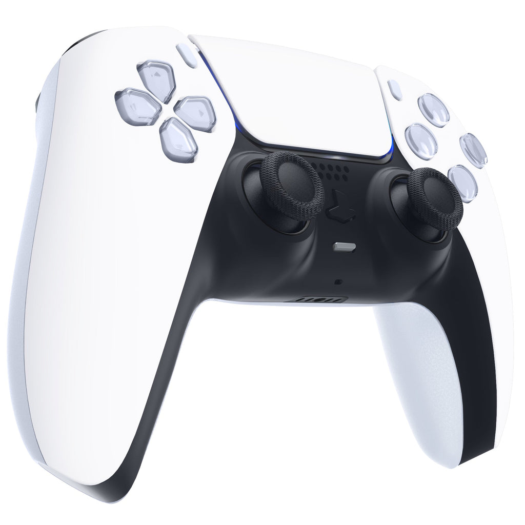 eXtremeRate Replacement Front Housing Shell with Touchpad Compatible with PS5 Controller BDM-010/020/030/040/050/060 - White eXtremeRate