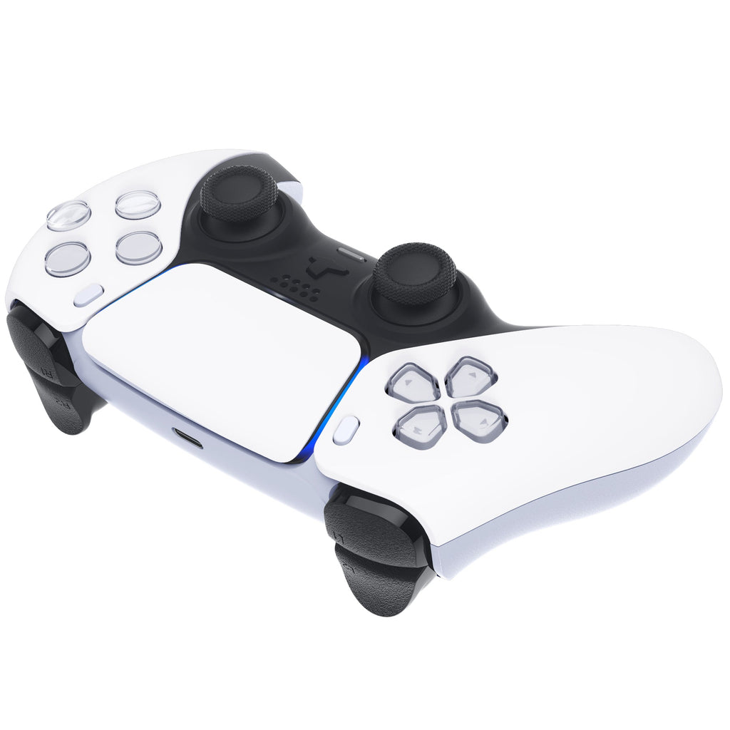 eXtremeRate Replacement Front Housing Shell with Touchpad Compatible with PS5 Controller BDM-010/020/030/040/050/060 - White eXtremeRate