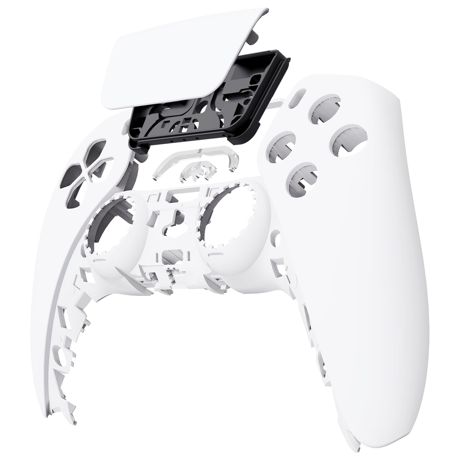 eXtremeRate Replacement Front Housing Shell with Touchpad Compatible with PS5 Controller BDM-010/020/030/040/050/060 - White eXtremeRate