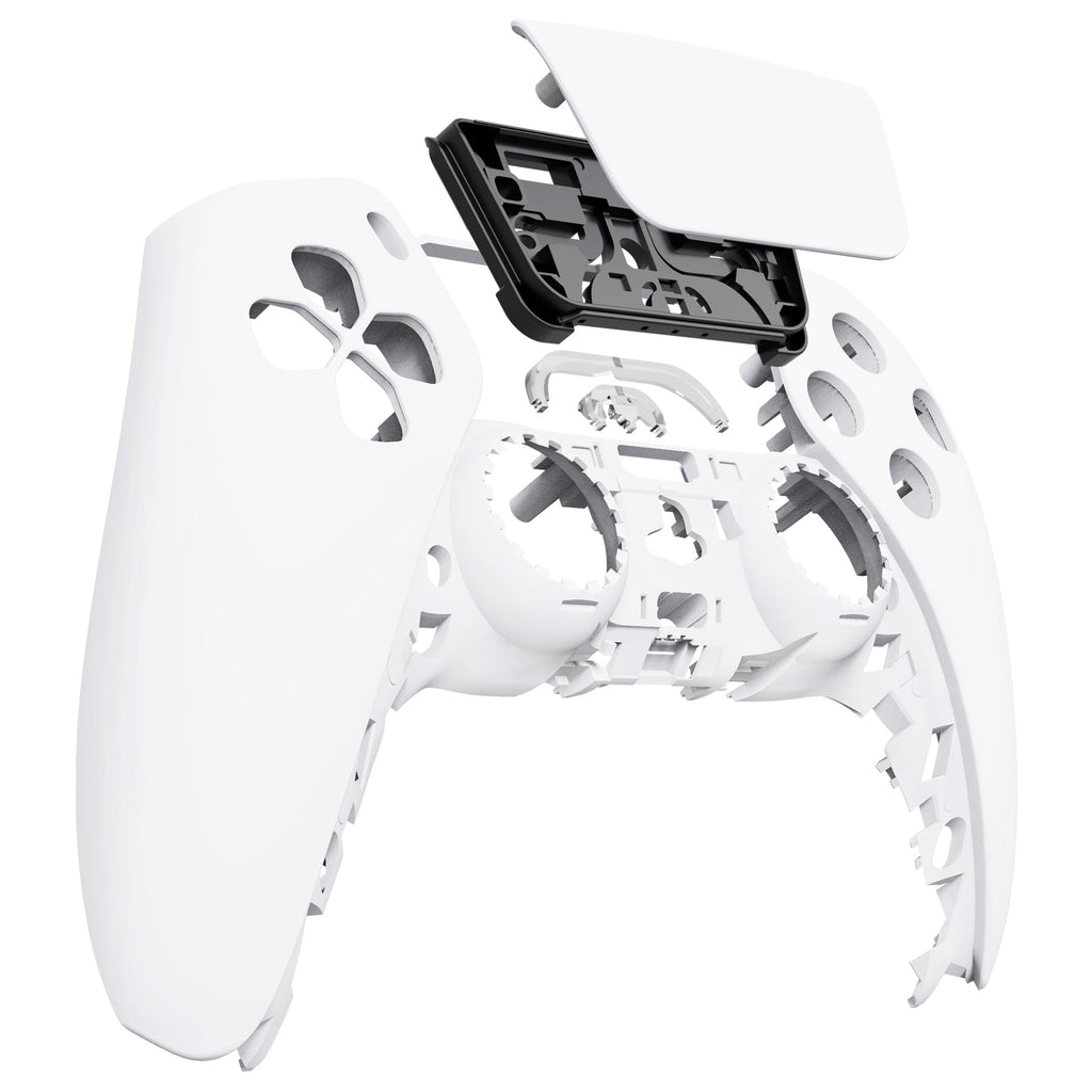 eXtremeRate Replacement Front Housing Shell with Touchpad Compatible with PS5 Controller BDM-010/020/030/040/050/060 - White eXtremeRate