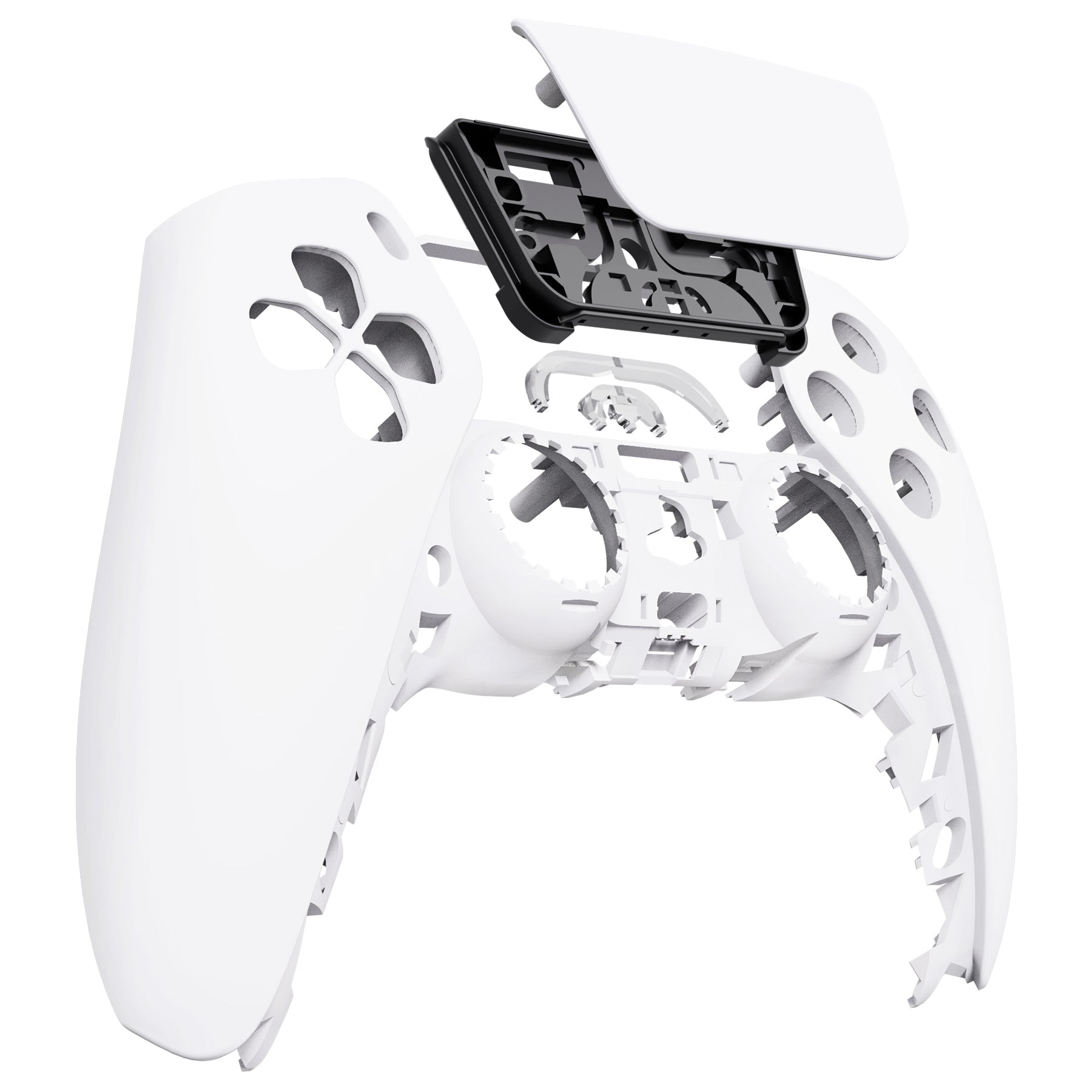 eXtremeRate Replacement Front Housing Shell with Touchpad Compatible with PS5 Controller BDM-010/020/030/040/050/060 - White eXtremeRate