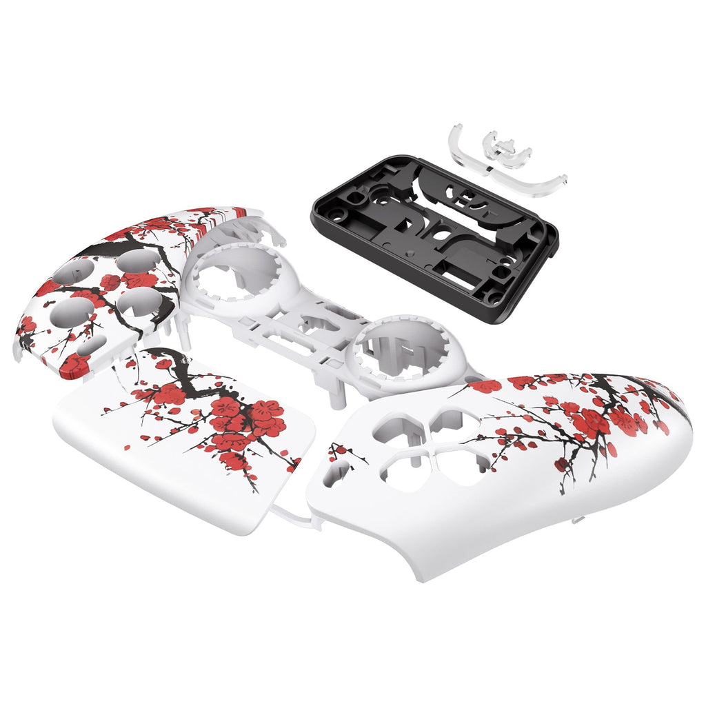 eXtremeRate Replacement Front Housing Shell with Touchpad Compatible with PS5 Controller BDM-010/020/030/040/050/060 - Winter Blossom eXtremeRate