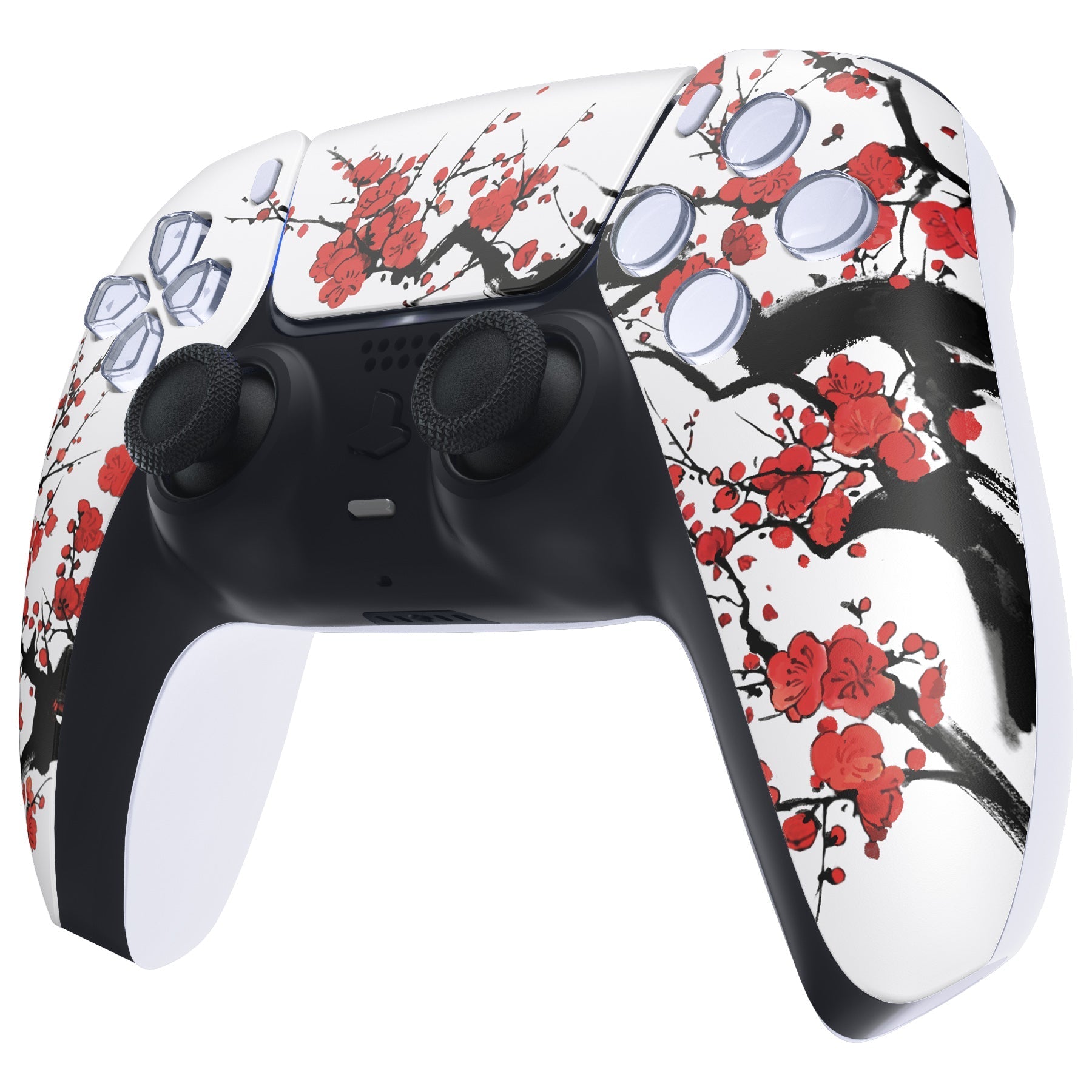 eXtremeRate Replacement Front Housing Shell with Touchpad Compatible with PS5 Controller BDM-010/020/030/040/050/060 - Winter Blossom eXtremeRate