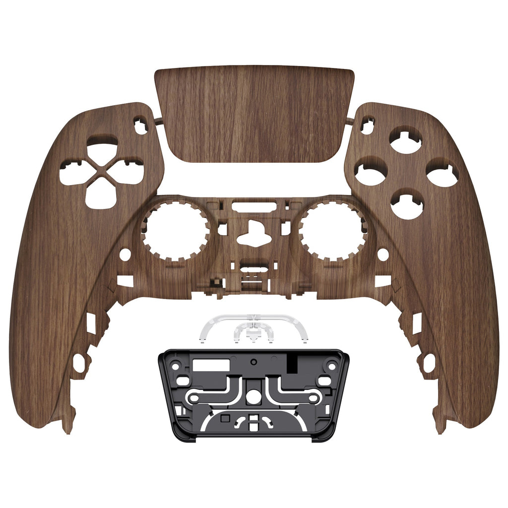 eXtremeRate Replacement Front Housing Shell with Touchpad Compatible with PS5 Controller BDM-010/020/030/040/050/060 - Wood Grain eXtremeRate