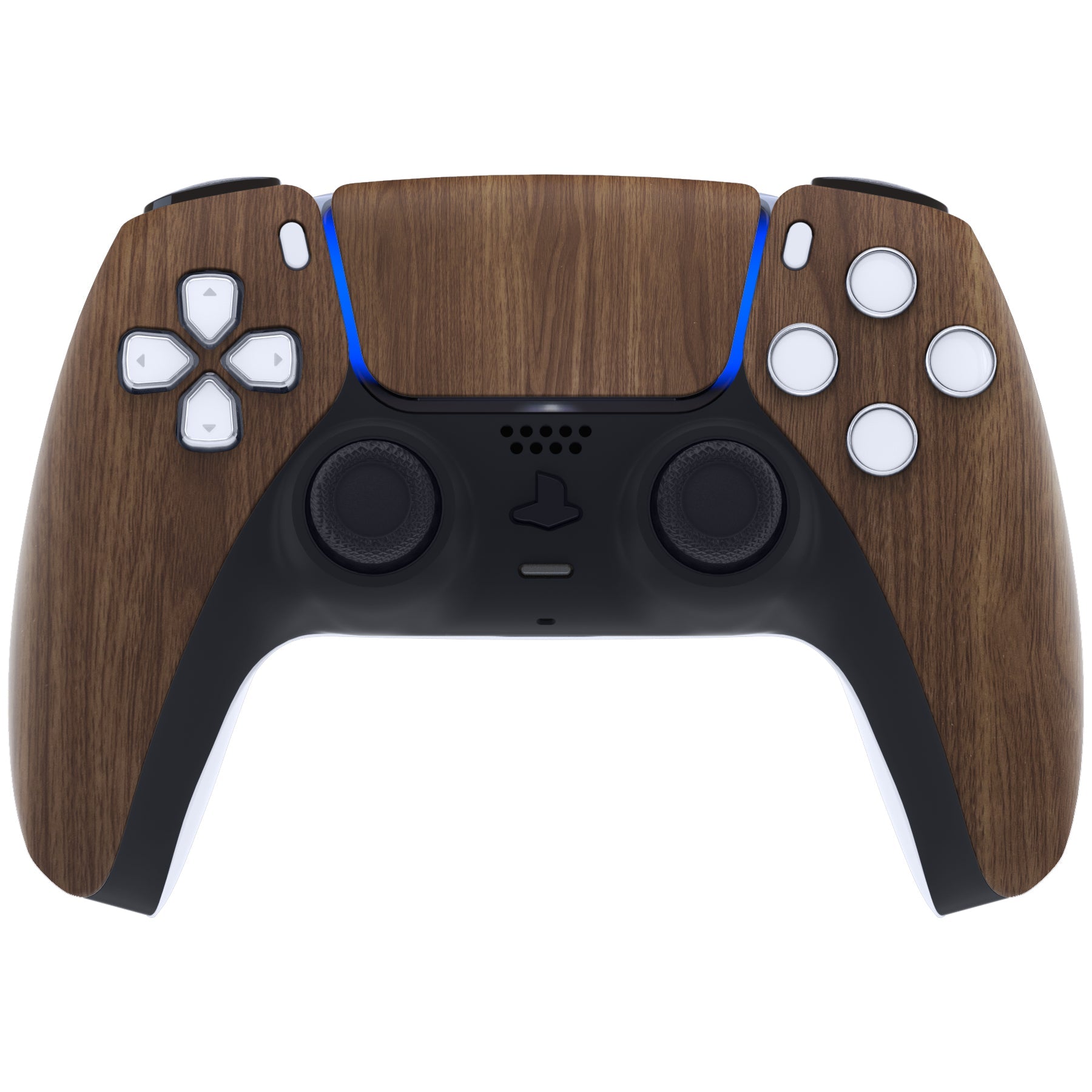 eXtremeRate Replacement Front Housing Shell with Touchpad Compatible with PS5 Controller BDM-010/020/030/040/050/060 - Wood Grain eXtremeRate