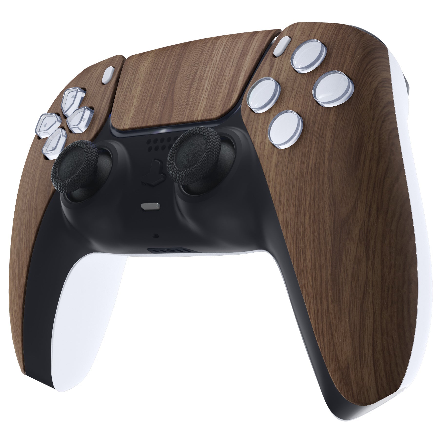 eXtremeRate Replacement Front Housing Shell with Touchpad Compatible with PS5 Controller BDM-010/020/030/040/050/060 - Wood Grain eXtremeRate