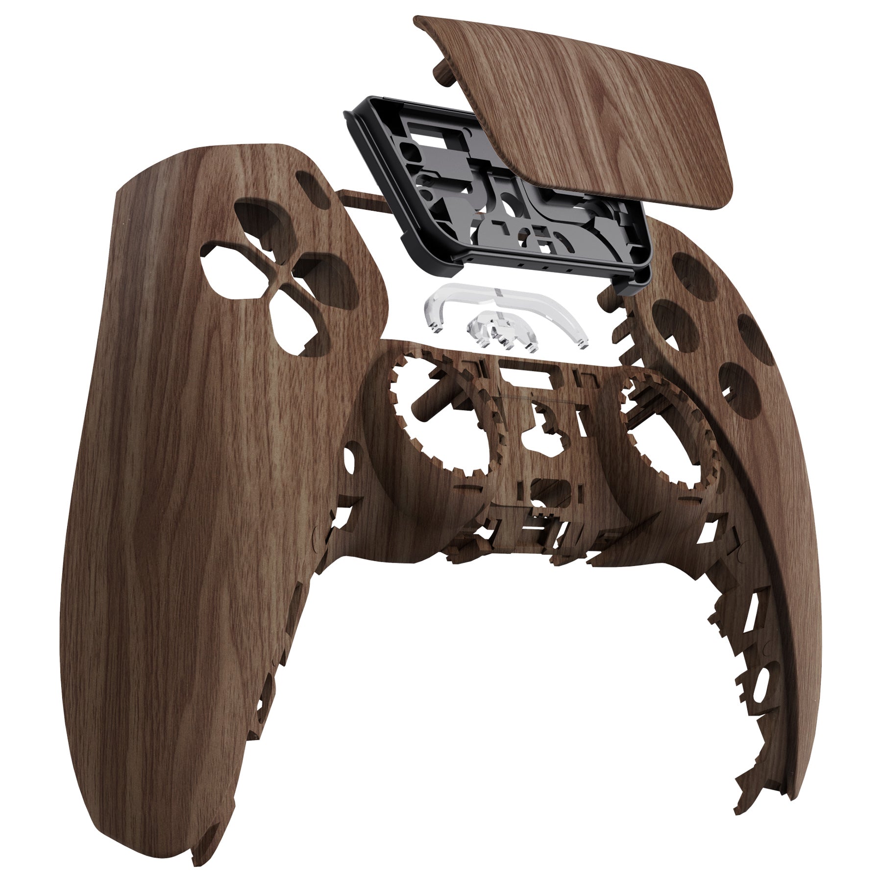 eXtremeRate Replacement Front Housing Shell with Touchpad Compatible with PS5 Controller BDM-010/020/030/040/050/060 - Wood Grain eXtremeRate