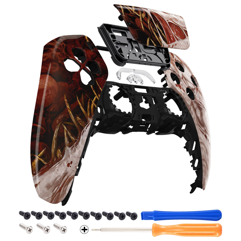 eXtremeRate Replacement Front Housing Shell with Touchpad Compatible with PS5 Controller BDM-010/020/030/040/050 - Xeno Species eXtremeRate