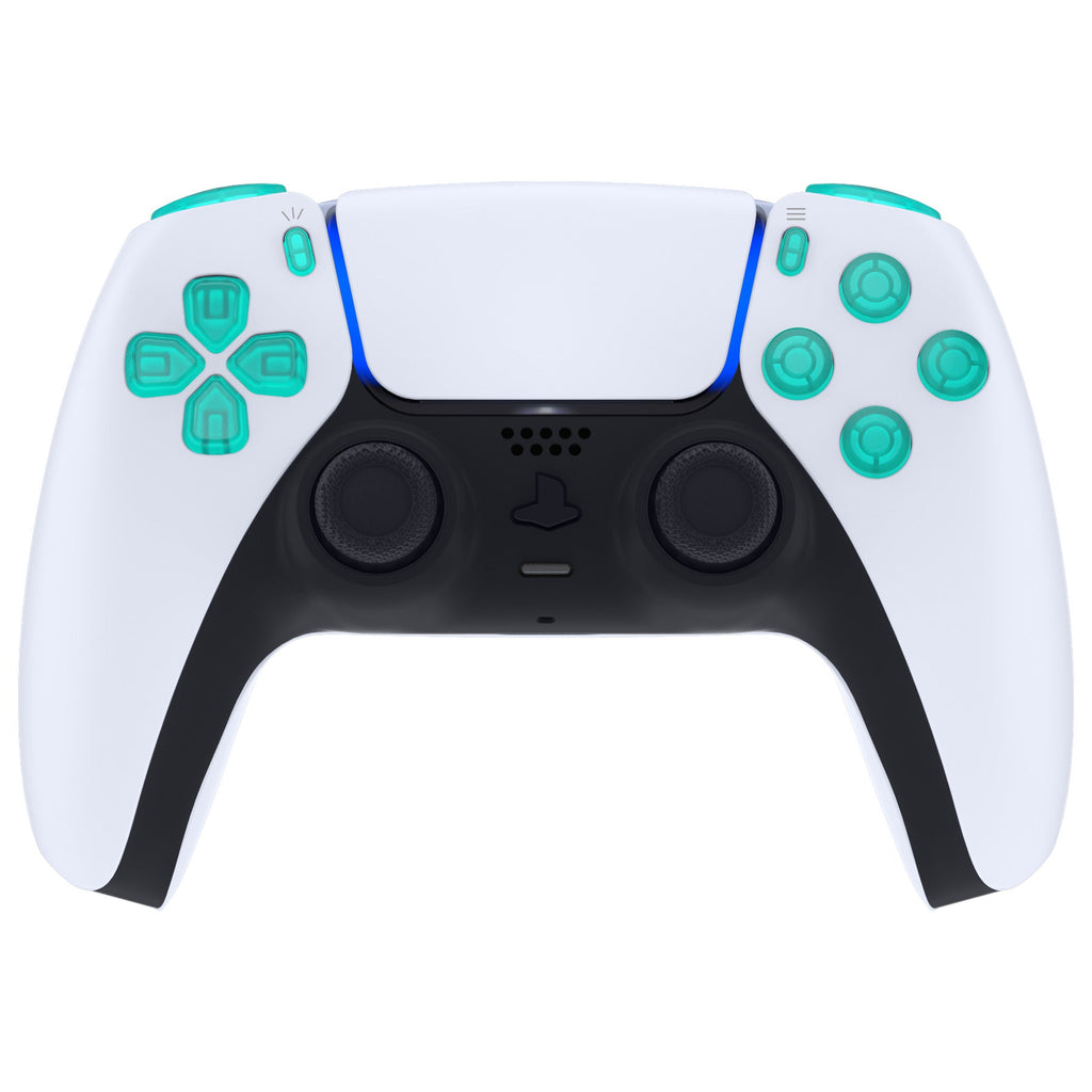 eXtremeRate Replacement Full Set Buttons Compatible with PS5 Controller BDM-010/020 - Emerald Green eXtremeRate