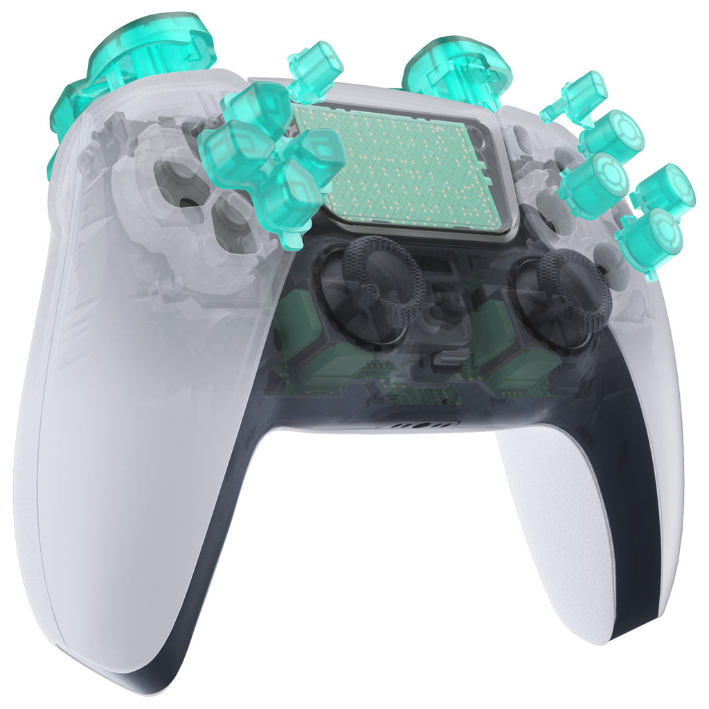 eXtremeRate Replacement Full Set Buttons Compatible with PS5 Controller BDM-010/020 - Emerald Green eXtremeRate