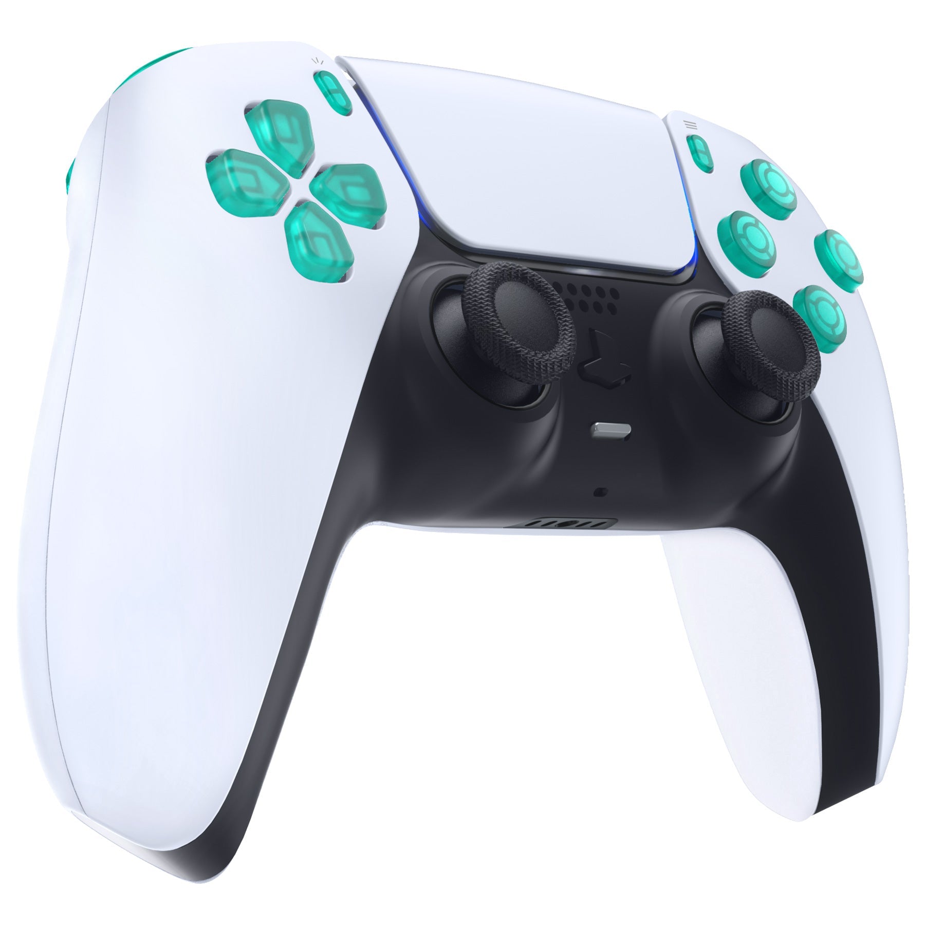 eXtremeRate Replacement Full Set Buttons Compatible with PS5 Controller BDM-010/020 - Emerald Green eXtremeRate