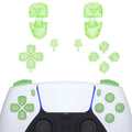 eXtremeRate Replacement Full Set Buttons Compatible with PS5 Controller BDM-030/040/050/060 - Clear Light Green eXtremeRate