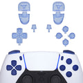 eXtremeRate Replacement Full Set Buttons Compatible with PS5 Controller BDM-030/040/050/060 - Crystal Clear Light Blue eXtremeRate