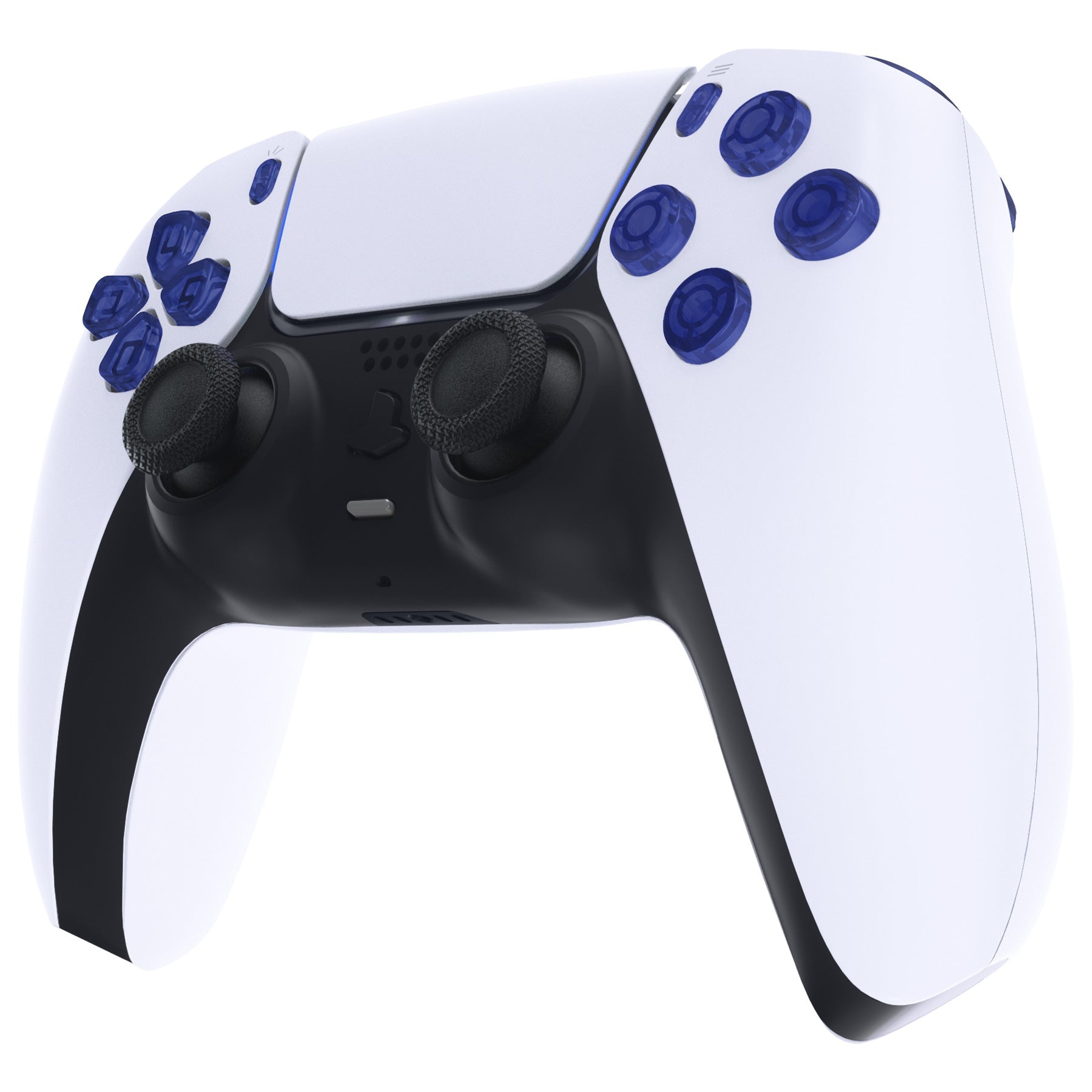 eXtremeRate Replacement Full Set Buttons Compatible with PS5 Controller BDM-030/040/050/060 - Crystal Clear Light Blue eXtremeRate