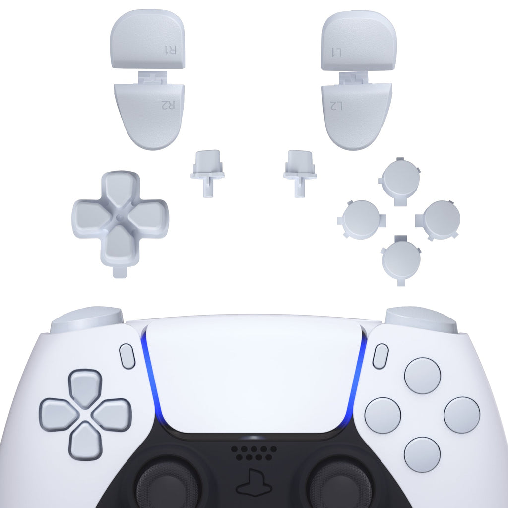 eXtremeRate Replacement Full Set Buttons Compatible with PS5 Controller BDM-030/040/050/060 - Original White eXtremeRate