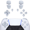 eXtremeRate Replacement Full Set Buttons Compatible with PS5 Controller BDM-030/040/050/060 - Original White eXtremeRate
