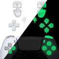 eXtremeRate Replacement Full Set Buttons Compatible with PS5 Controller BDM-030/040/050/060 - Glow in Dark - Green eXtremeRate