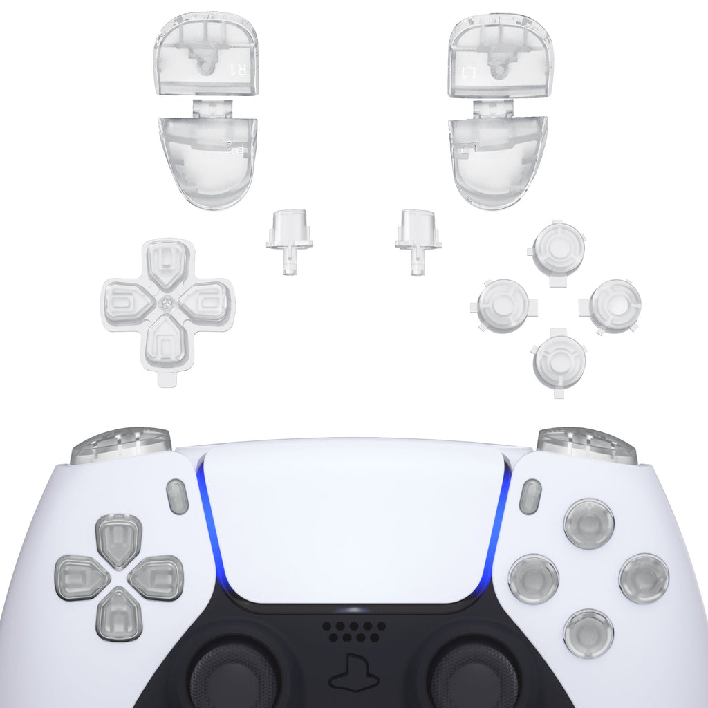 eXtremeRate Replacement Full Set Buttons Compatible with PS5 Controller BDM-030/040/050/060 - Glow in Dark - Green eXtremeRate