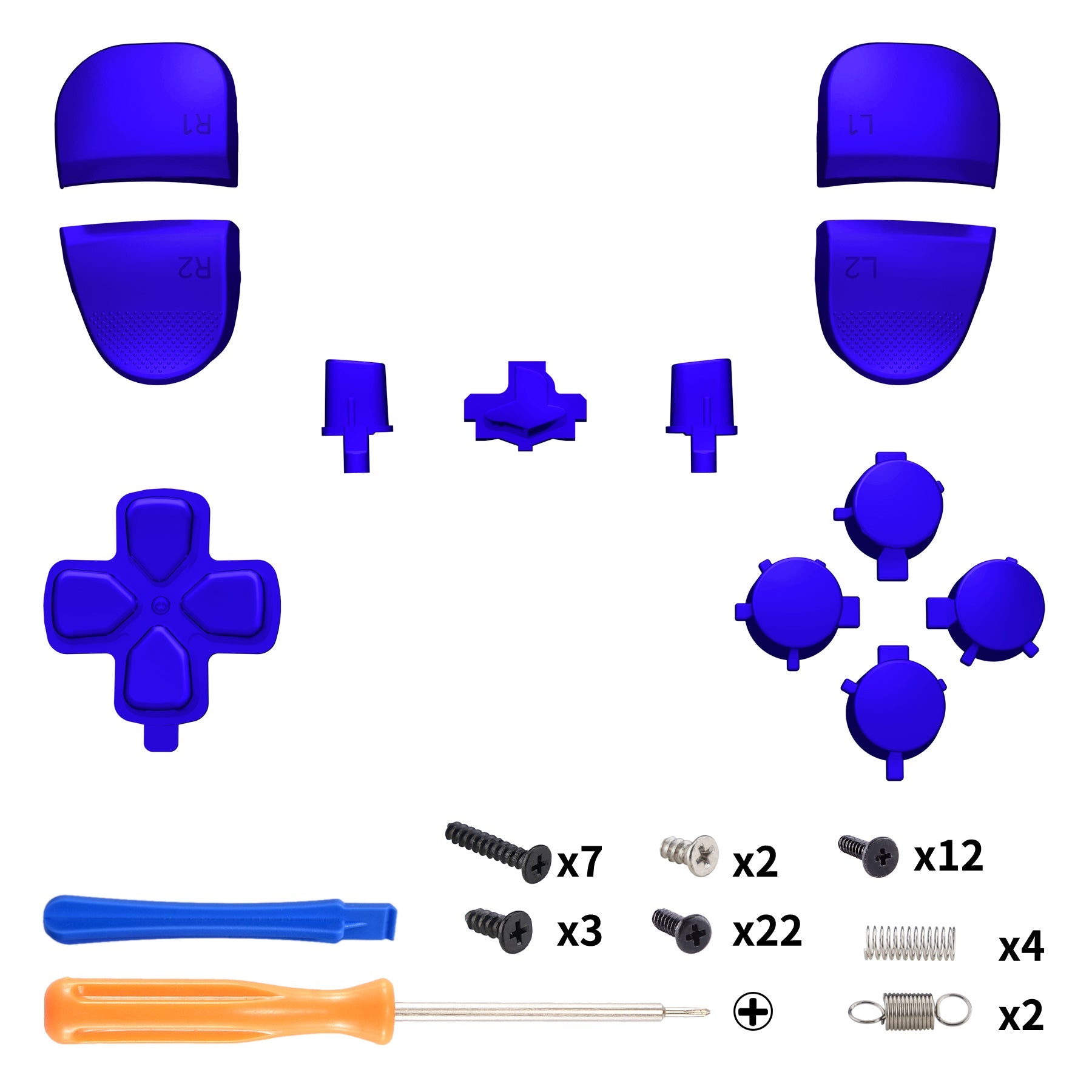 eXtremeRate Replacement Full Set Buttons Compatible with PS5 Edge Controller - Chrome Blue eXtremeRate