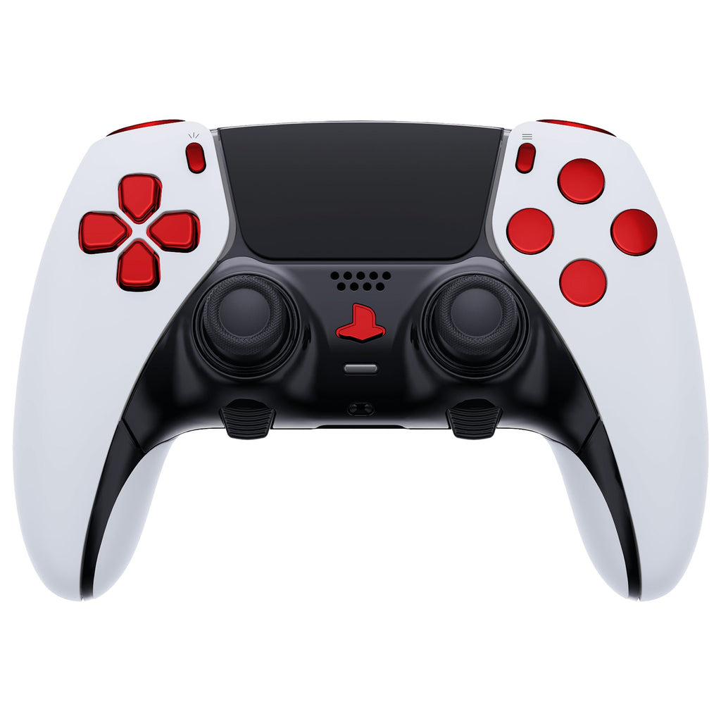 eXtremeRate Replacement Full Set Buttons Compatible with PS5 Edge Controller - Chrome Red eXtremeRate