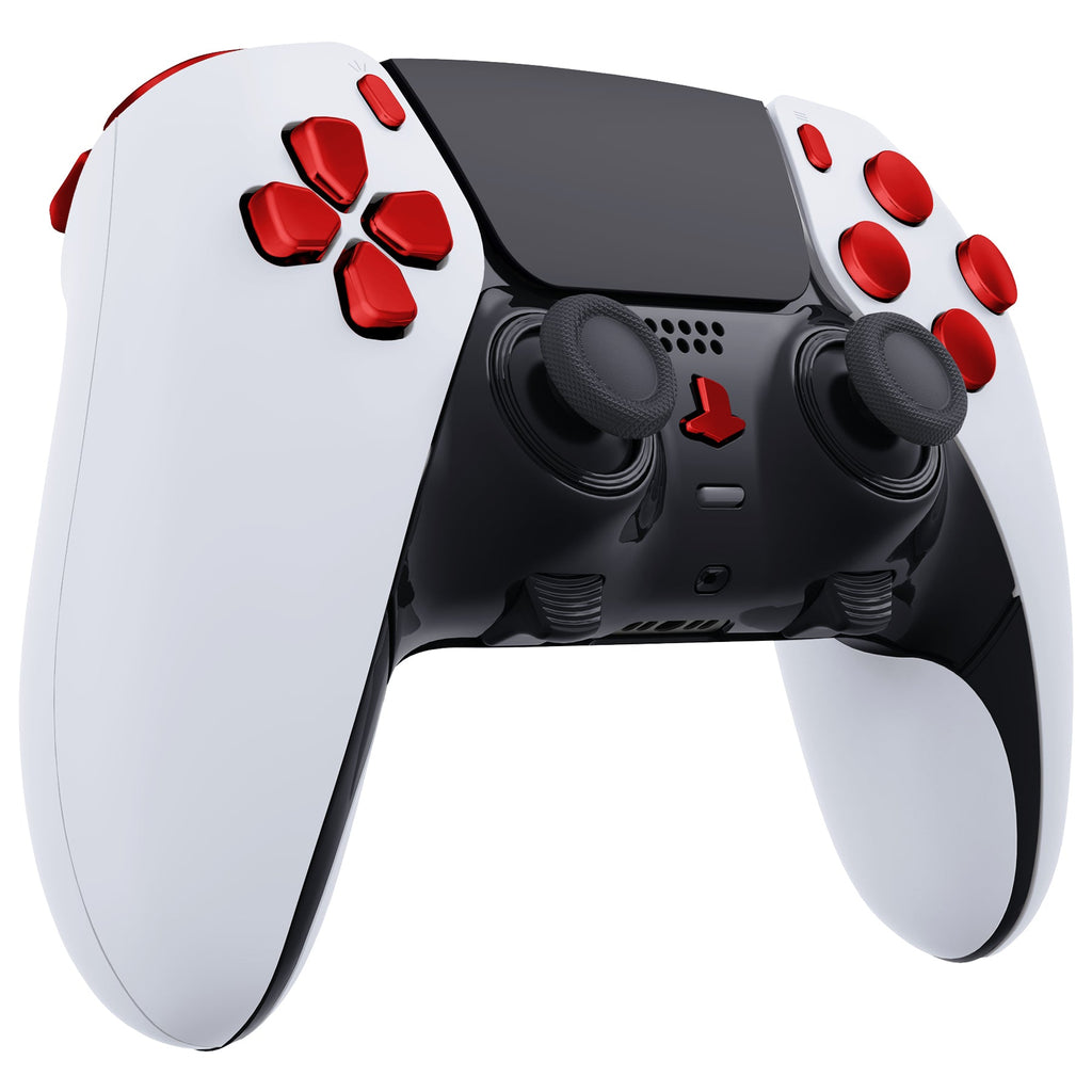 eXtremeRate Replacement Full Set Buttons Compatible with PS5 Edge Controller - Chrome Red eXtremeRate