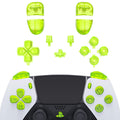 eXtremeRate Replacement Full Set Buttons Compatible with PS5 Edge Controller - Clear Lime Green eXtremeRate