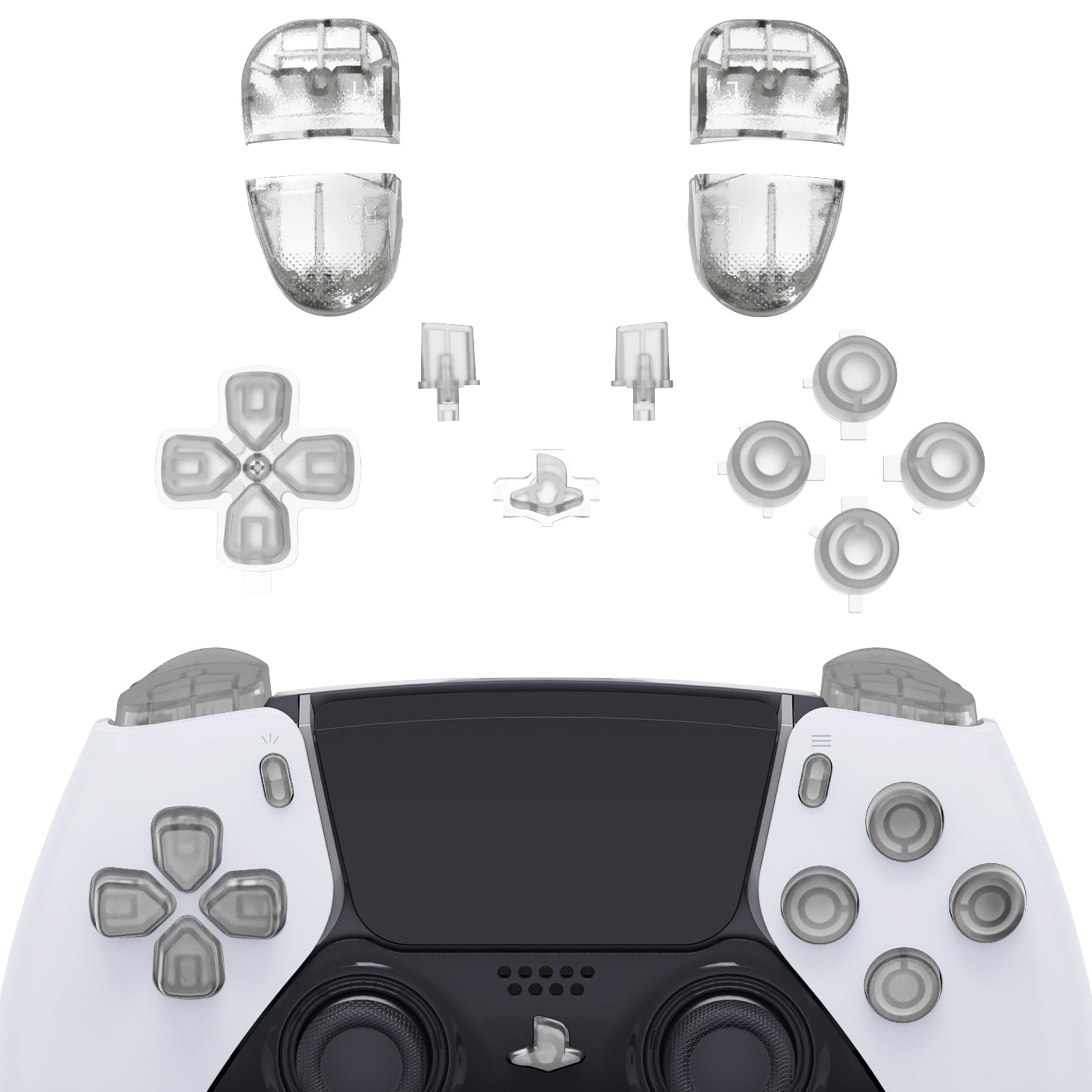 eXtremeRate Replacement Full Set Buttons Compatible with PS5 Edge Controller - Glow in Dark - Green eXtremeRate
