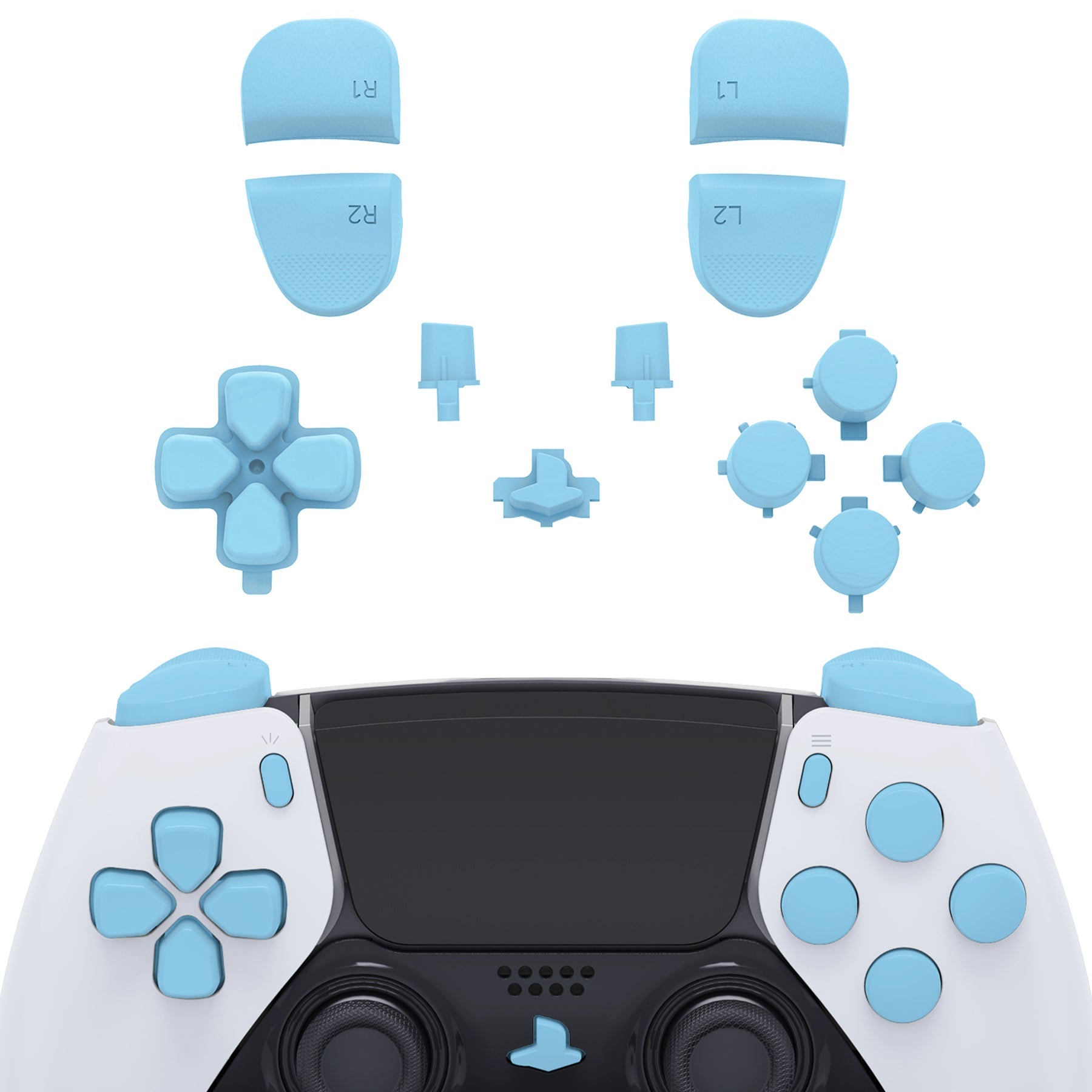 eXtremeRate Replacement Full Set Buttons Compatible with PS5 Edge Controller - Heaven Blue eXtremeRate