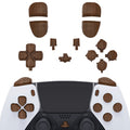 eXtremeRate Replacement Full Set Buttons Compatible with PS5 Edge Controller - Wood Grain eXtremeRate