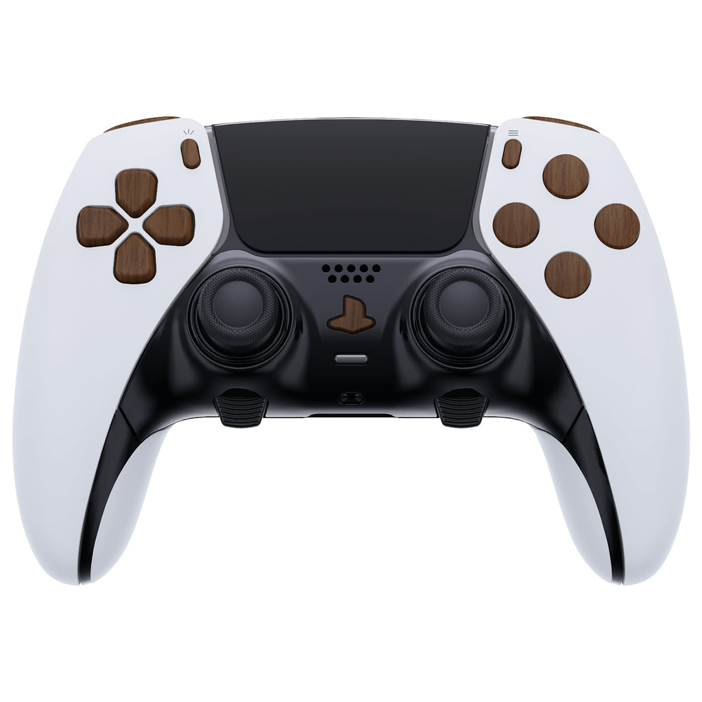 eXtremeRate Replacement Full Set Buttons Compatible with PS5 Edge Controller - Wood Grain eXtremeRate