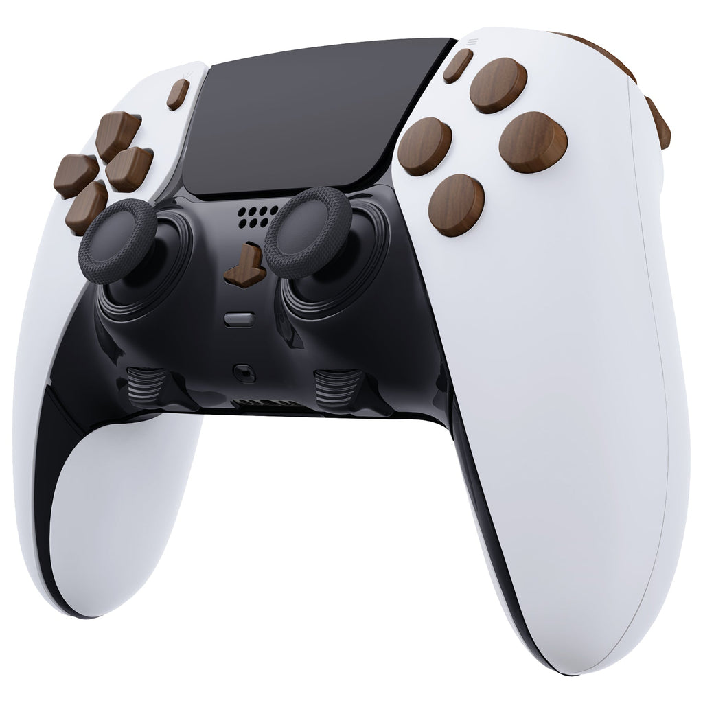 eXtremeRate Replacement Full Set Buttons Compatible with PS5 Edge Controller - Wood Grain eXtremeRate