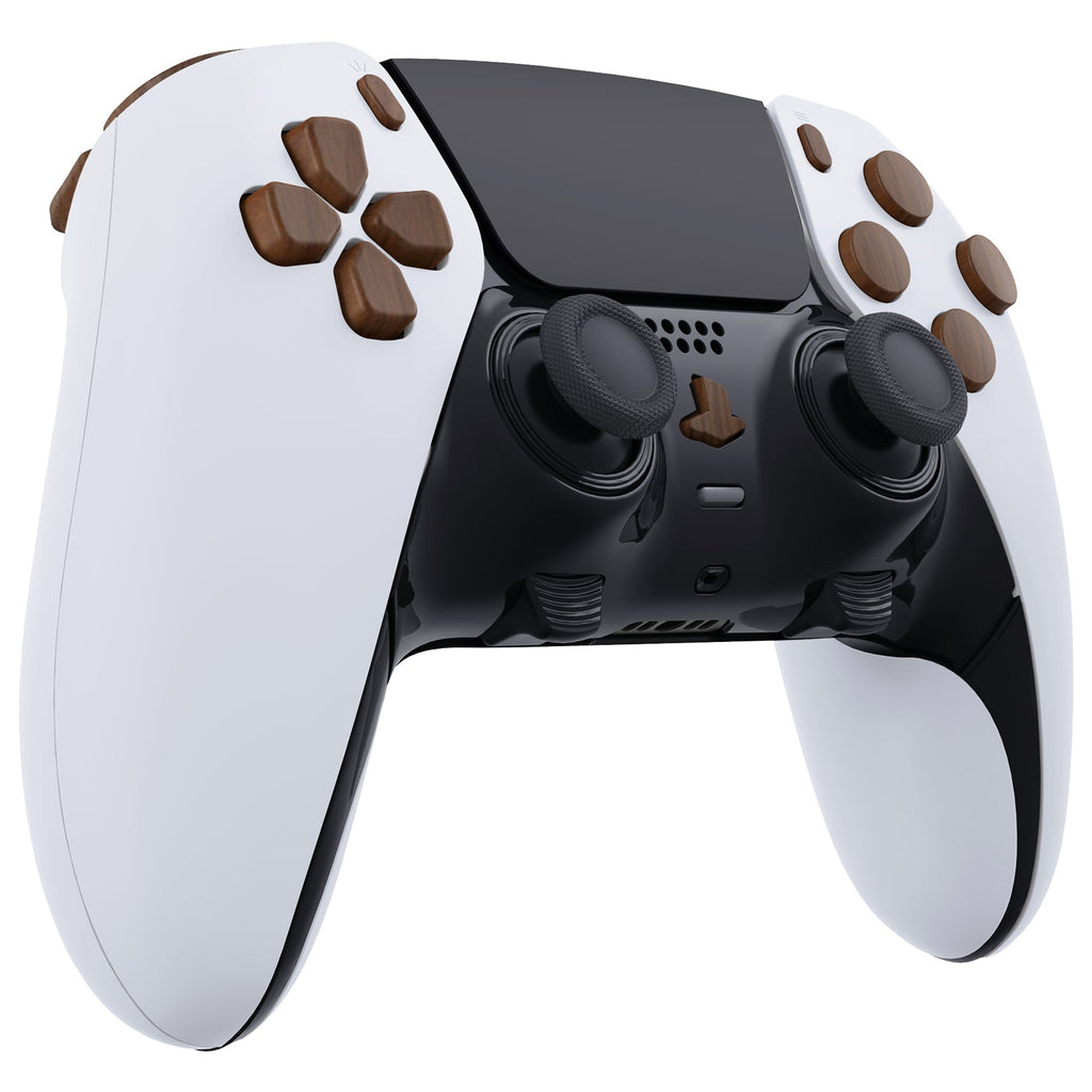 eXtremeRate Replacement Full Set Buttons Compatible with PS5 Edge Controller - Wood Grain eXtremeRate