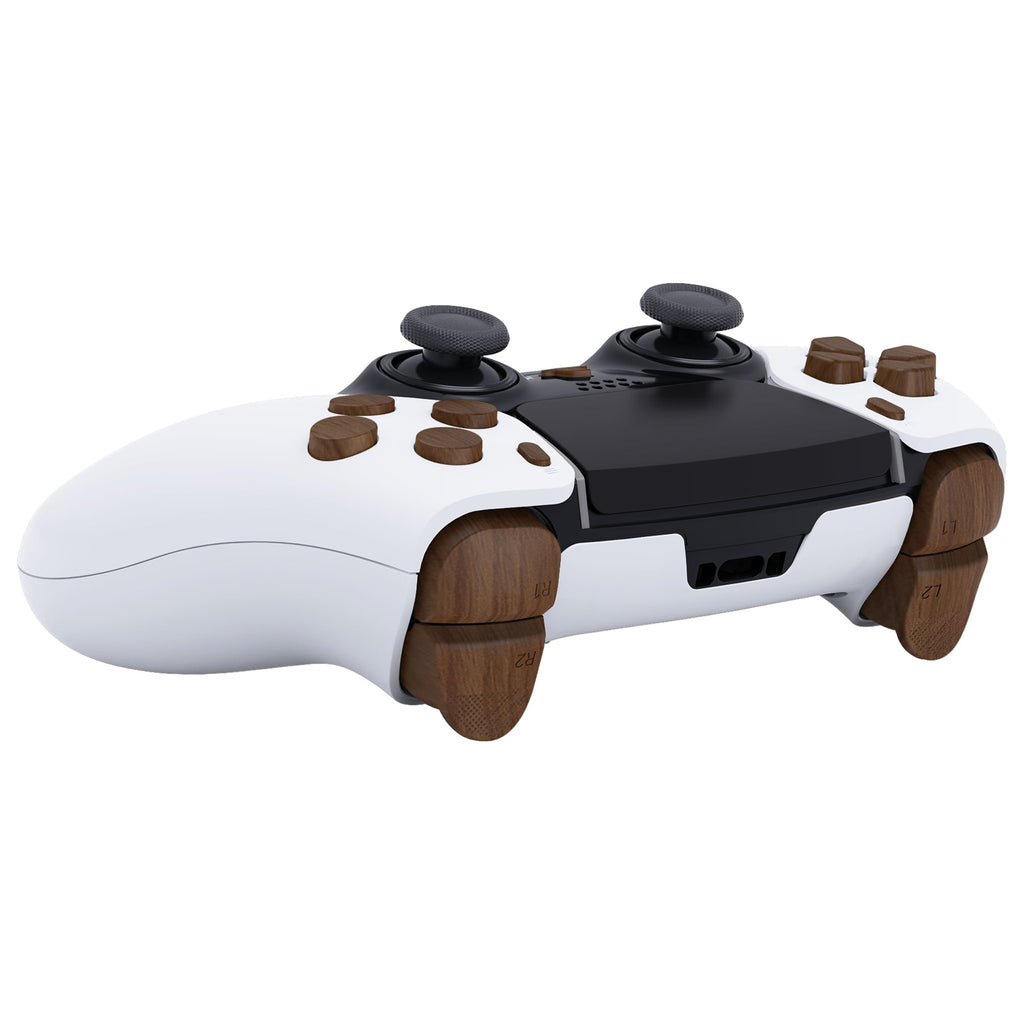 eXtremeRate Replacement Full Set Buttons Compatible with PS5 Edge Controller - Wood Grain eXtremeRate