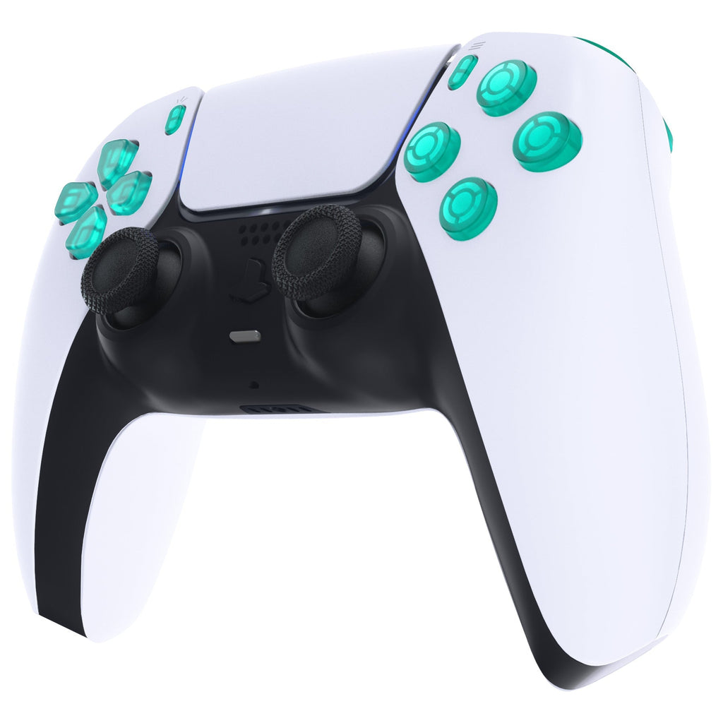 eXtremeRate Replacement Full Set Buttons Compatible with PS5 Controller BDM-030/040/050/060 - Emerald Green eXtremeRate