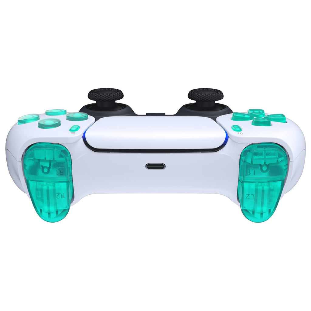 eXtremeRate Replacement Full Set Buttons Compatible with PS5 Controller BDM-030/040/050/060 - Emerald Green eXtremeRate