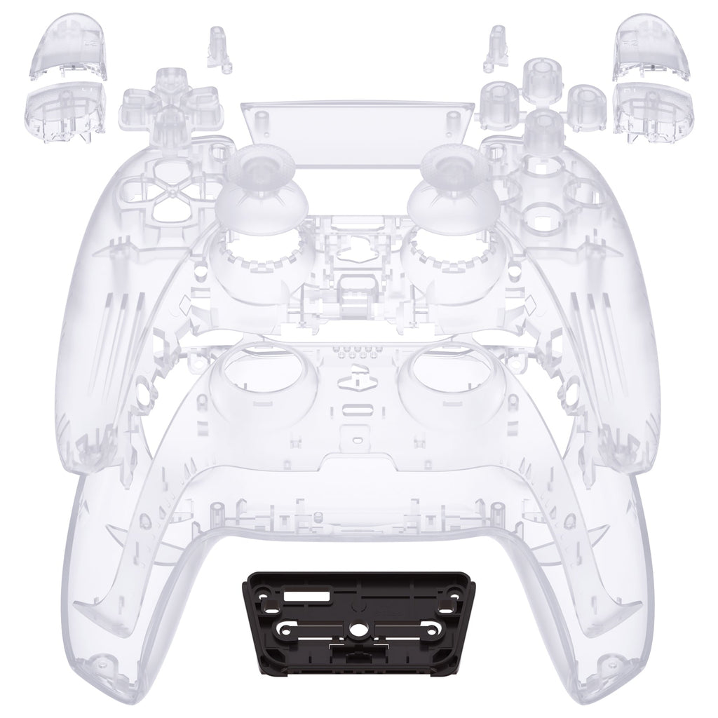 eXtremeRate Replacement Full Set Shells with Buttons Compatible with PS5 Controller BDM-010/020 - Clear eXtremeRate