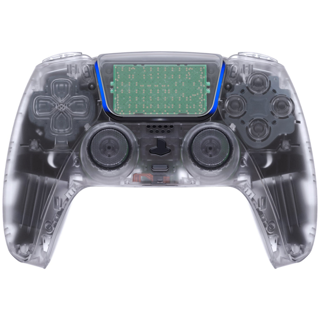 eXtremeRate Replacement Full Set Shells with Buttons Compatible with PS5 Controller BDM-010/020 - Clear eXtremeRate