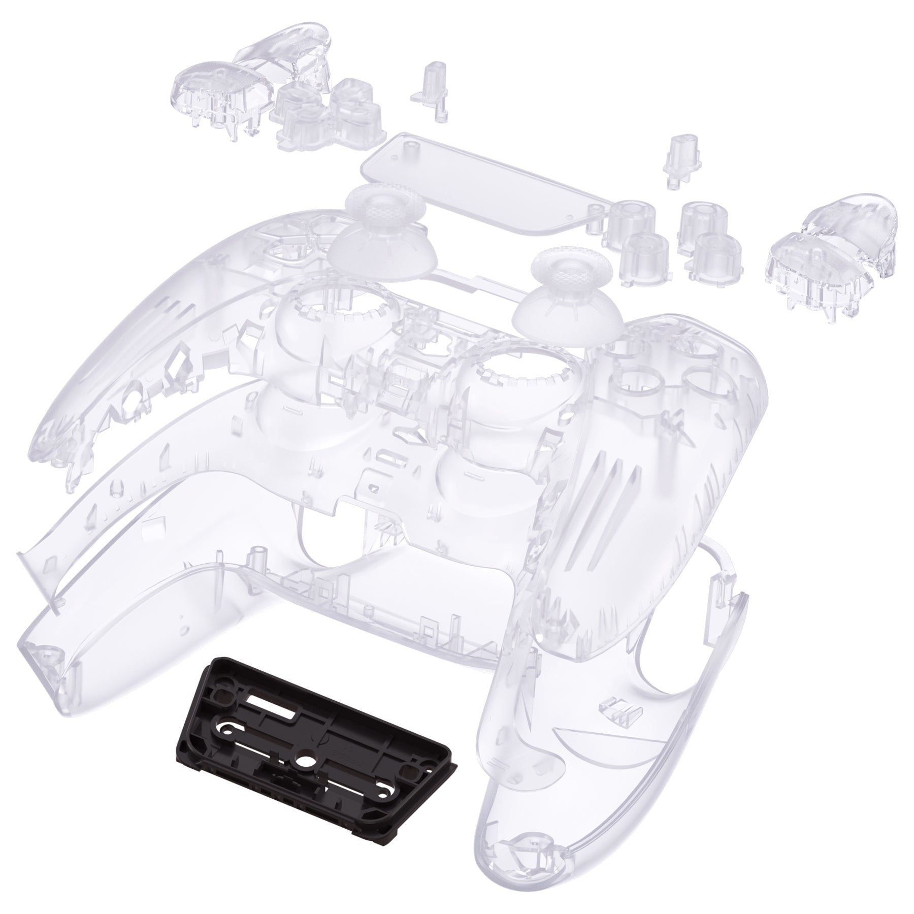 eXtremeRate Replacement Full Set Shells with Buttons Compatible with PS5 Controller BDM-010/020 - Clear eXtremeRate