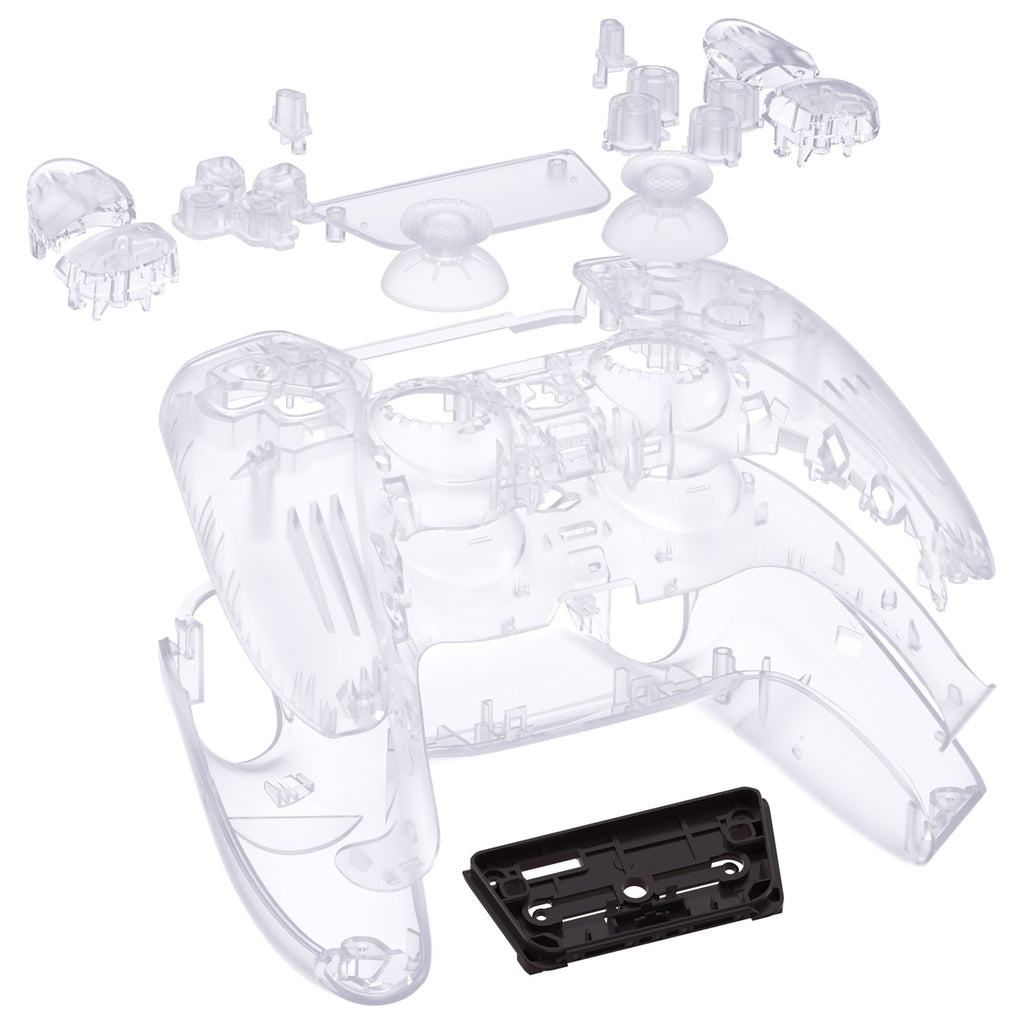 eXtremeRate Replacement Full Set Shells with Buttons Compatible with PS5 Controller BDM-010/020 - Clear eXtremeRate