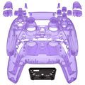 eXtremeRate Replacement Full Set Shells with Buttons Compatible with PS5 Controller BDM-010/020 - Clear Atomic Purple eXtremeRate