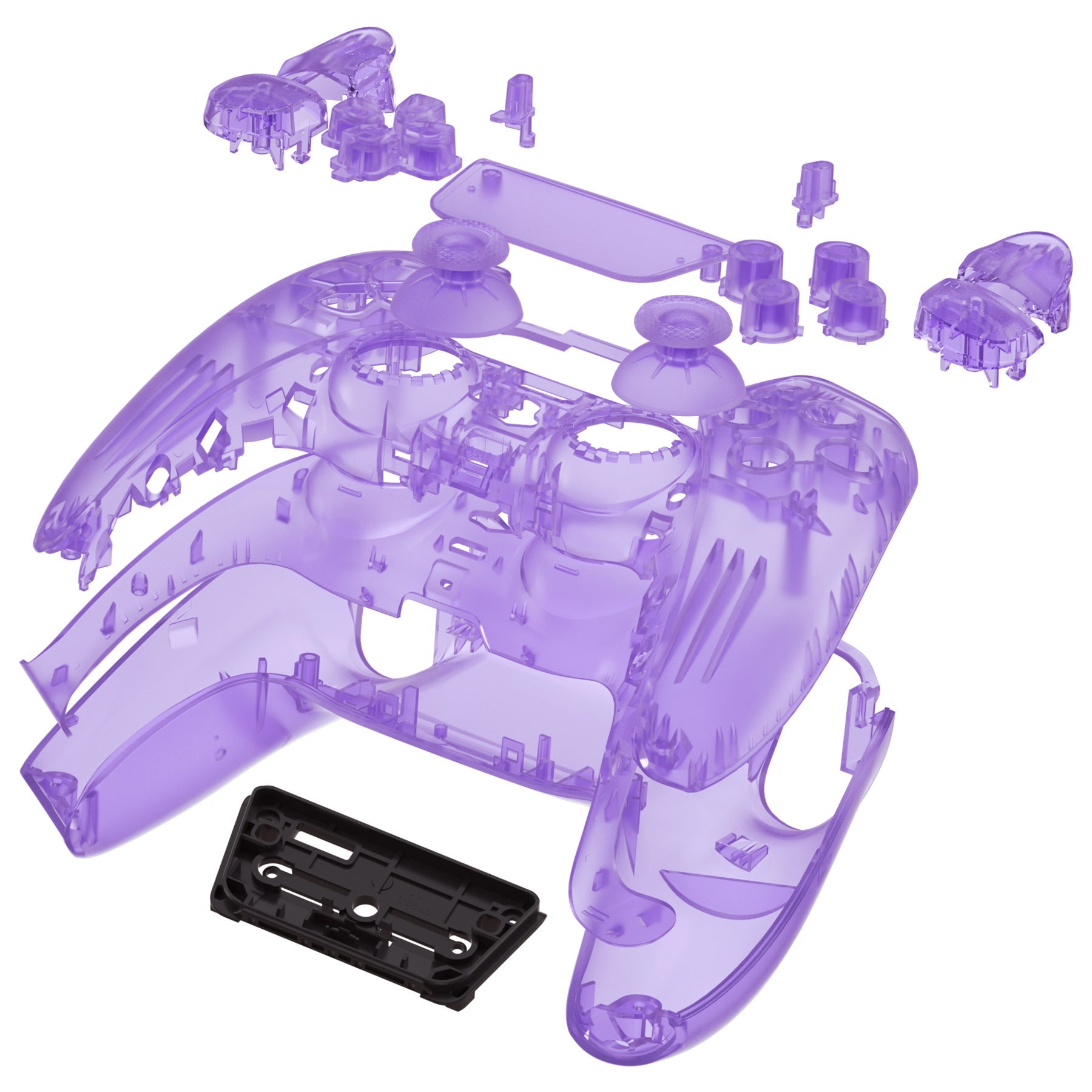 eXtremeRate Replacement Full Set Shells with Buttons Compatible with PS5 Controller BDM-010/020 - Clear Atomic Purple eXtremeRate