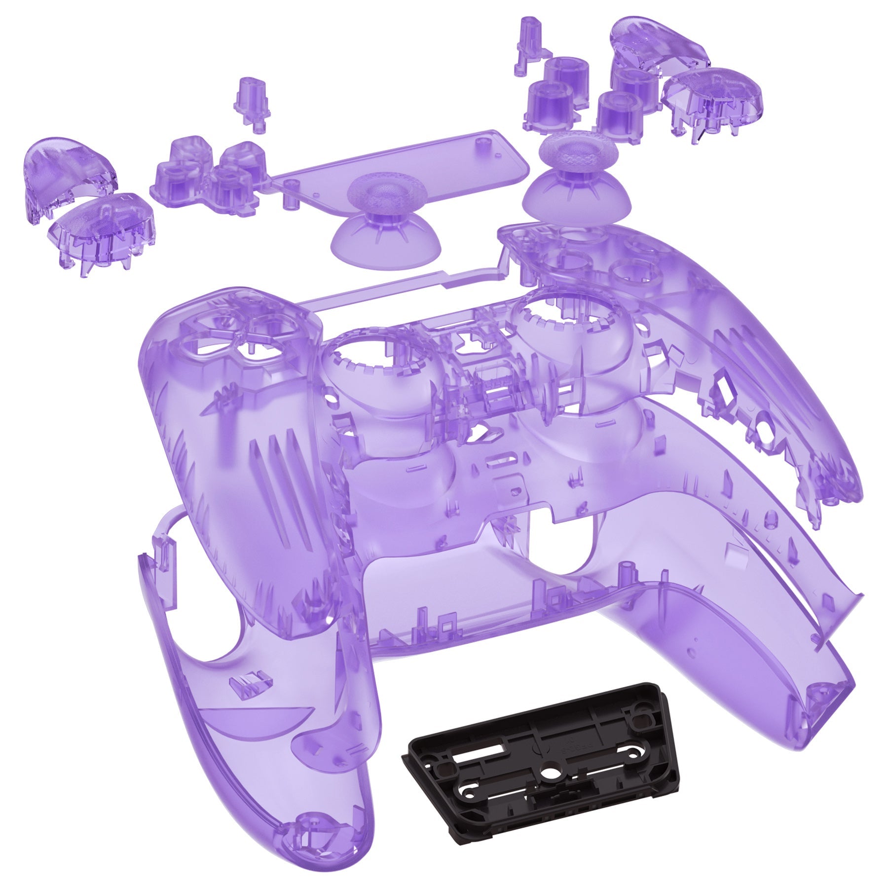 eXtremeRate Replacement Full Set Shells with Buttons Compatible with PS5 Controller BDM-010/020 - Clear Atomic Purple eXtremeRate