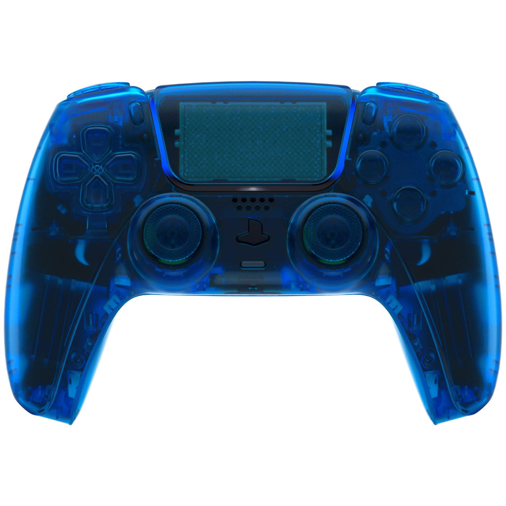 eXtremeRate Replacement Full Set Shells with Buttons Compatible with PS5 Controller BDM-010/020 - Clear Blue eXtremeRate