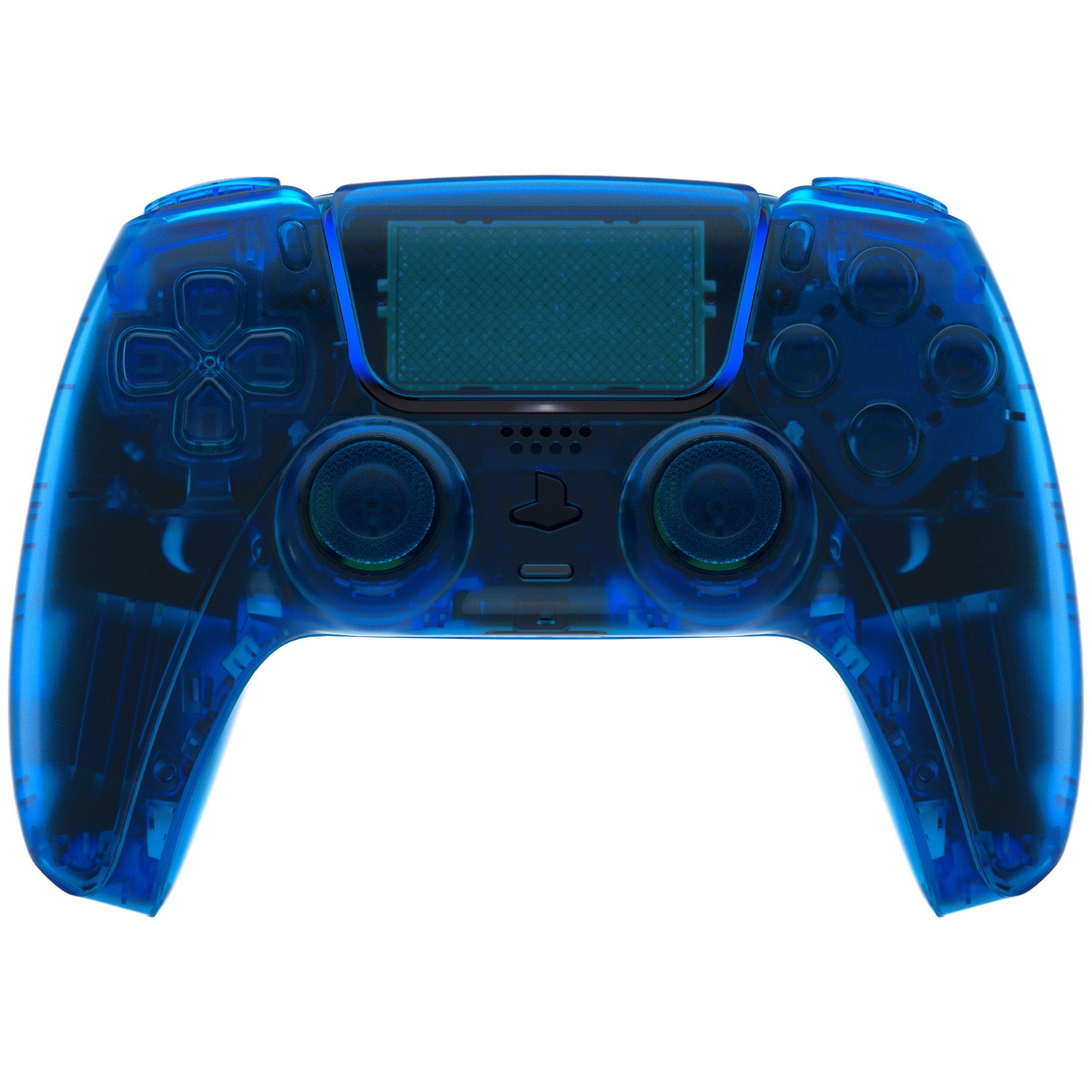 eXtremeRate Replacement Full Set Shells with Buttons Compatible with PS5 Controller BDM-010/020 - Clear Blue eXtremeRate
