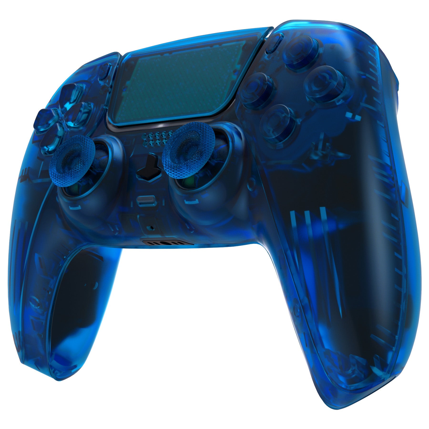 eXtremeRate Replacement Full Set Shells with Buttons Compatible with PS5 Controller BDM-010/020 - Clear Blue eXtremeRate