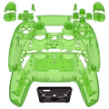 eXtremeRate Replacement Full Set Shells with Buttons Compatible with PS5 Controller BDM-010/020 - Clear Green eXtremeRate